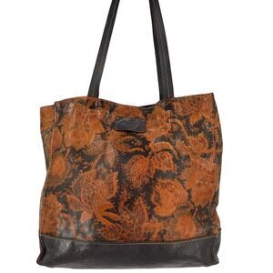 Patricia Nash Toscano Paisley Floral Leaf Print Leather Tote Purse